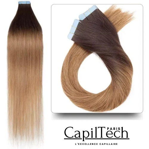 Extensions Adhésives Tape In Cheveux 100% Humains Naturels Double Face – Lot 20 Pièces