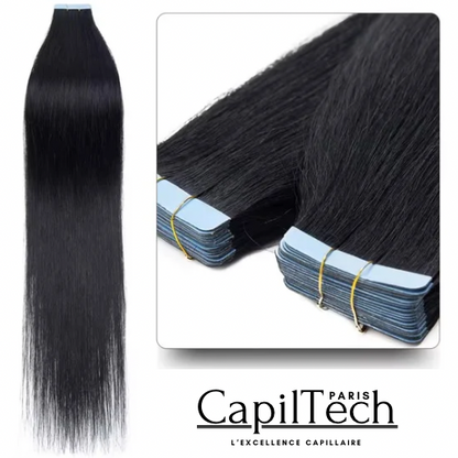 Extensions Adhésives Tape In Cheveux 100% Humains Naturels Double Face – Lot 20 Pièces