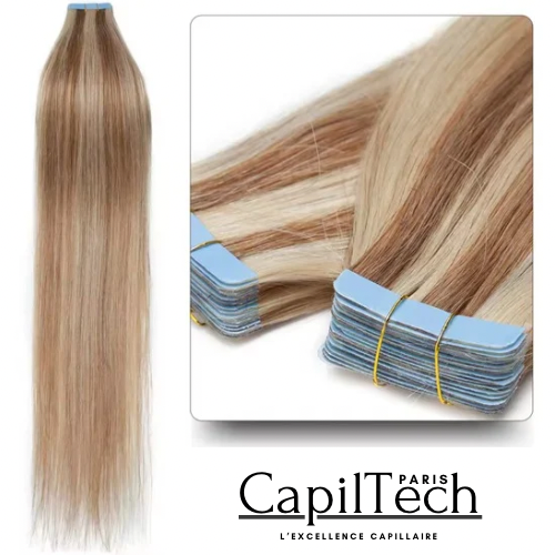 Extensions Adhésives Tape In Cheveux 100% Humains Naturels Double Face – Lot 20 Pièces