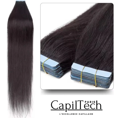 Extensions Adhésives Tape In Cheveux 100% Humains Naturels Double Face – Lot 20 Pièces