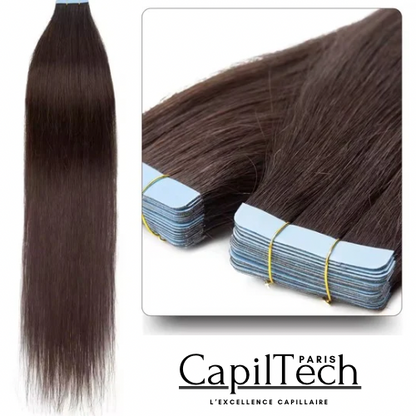 Extensions Adhésives Tape In Cheveux 100% Humains Naturels Double Face – Lot 20 Pièces