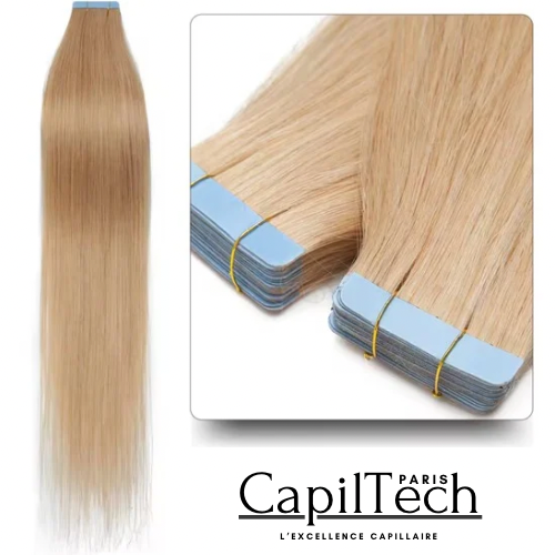 Extensions Adhésives Tape In Cheveux 100% Humains Naturels Double Face – Lot 20 Pièces