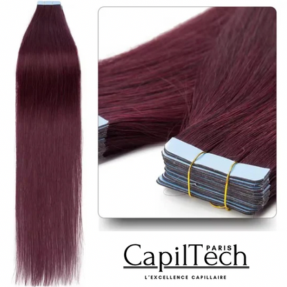 Extensions Adhésives Tape In Cheveux 100% Humains Naturels Double Face – Lot 20 Pièces