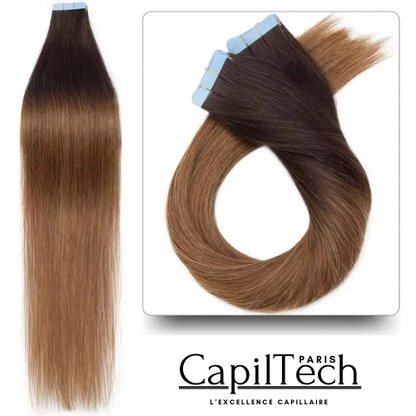 Extensions Adhésives Tape In Cheveux 100% Humains Naturels Double Face – Lot 20 Pièces