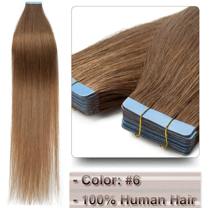 Extensions Adhésives Tape In Cheveux 100% Humains Naturels Double Face – Lot 20 Pièces