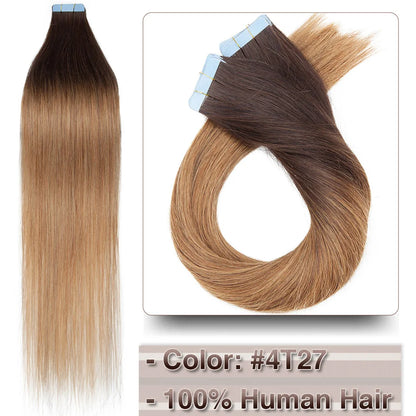 Extensions Adhésives Tape In Cheveux 100% Humains Naturels Double Face – Lot 20 Pièces