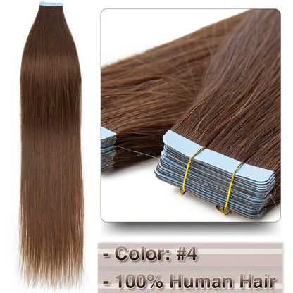 Extensions Adhésives Tape In Cheveux 100% Humains Naturels Double Face – Lot 20 Pièces