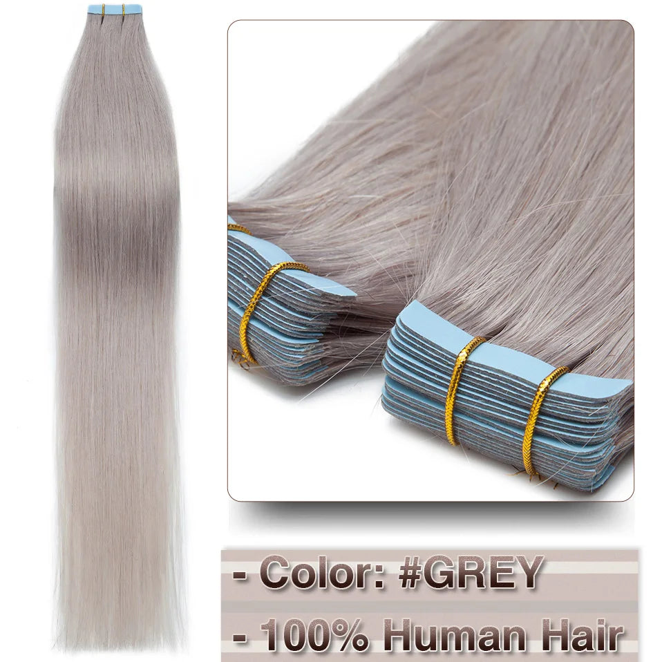 Extensions Adhésives Tape In Cheveux 100% Humains Naturels Double Face – Lot 20 Pièces