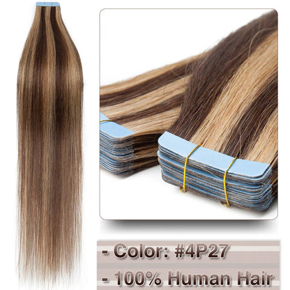 Extensions Adhésives Tape In Cheveux 100% Humains Naturels Double Face – Lot 20 Pièces